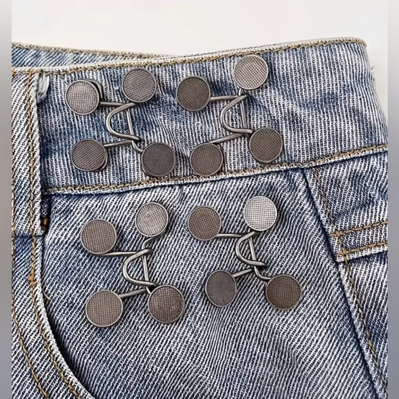 8pcs Adjustable Denim Waist Tighteners - Metal Button Pins - Picture 2 of 8